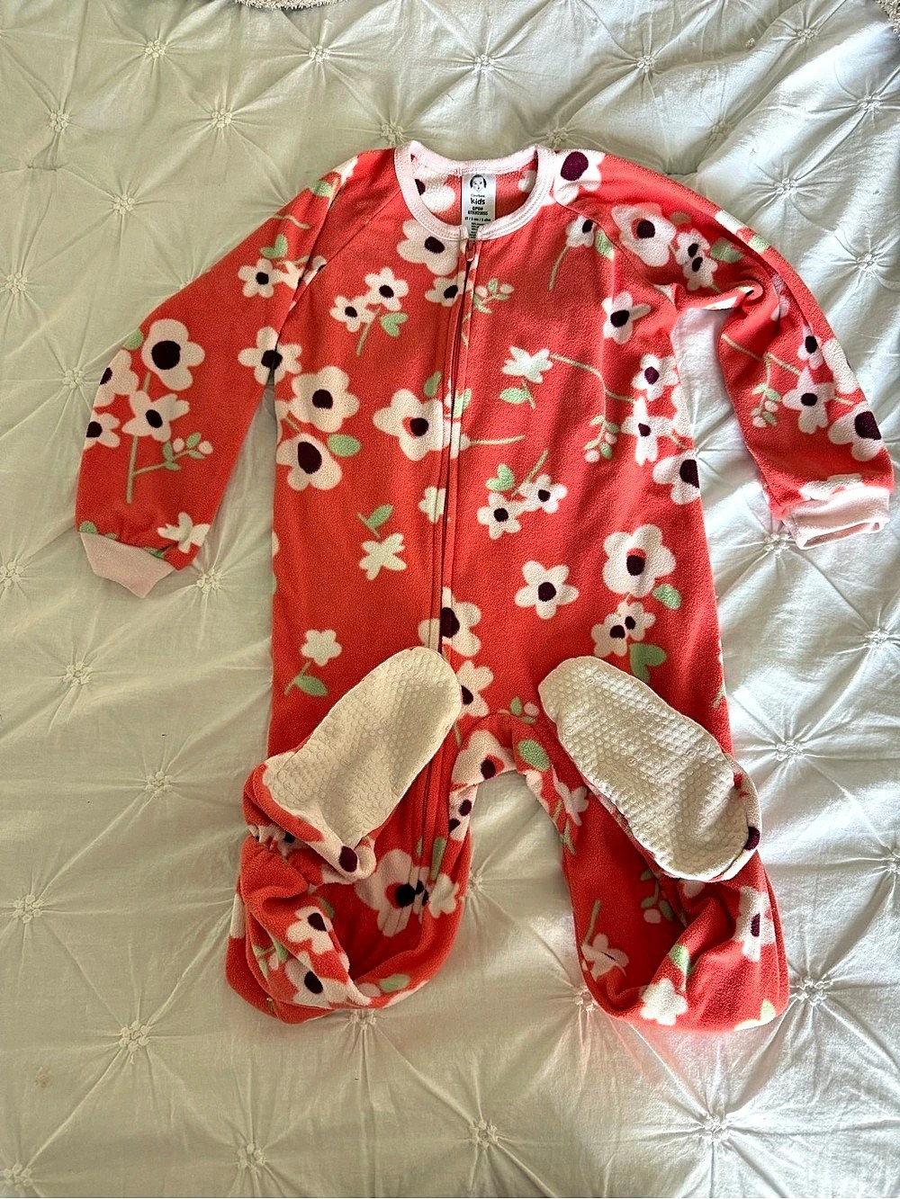 Gerber Floral Fleece Footie in 3T